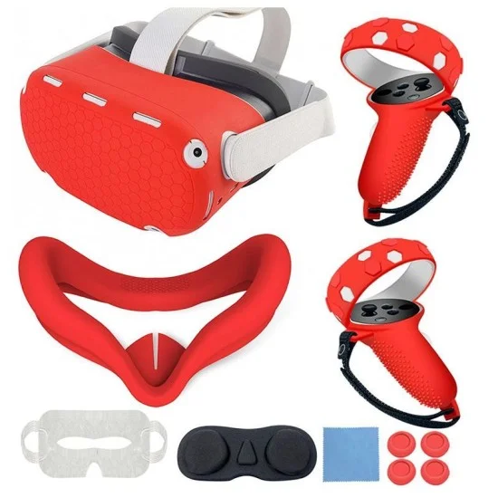 Gamax Oculus Quest 2 Silicone Protective Case Set - Red